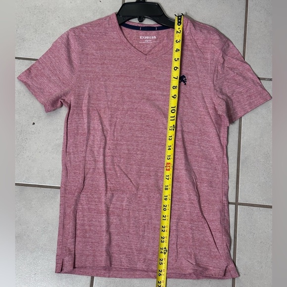Express Men Casual Pink/Red V-Neck shirt size XS/TP - Picture 6 of 7